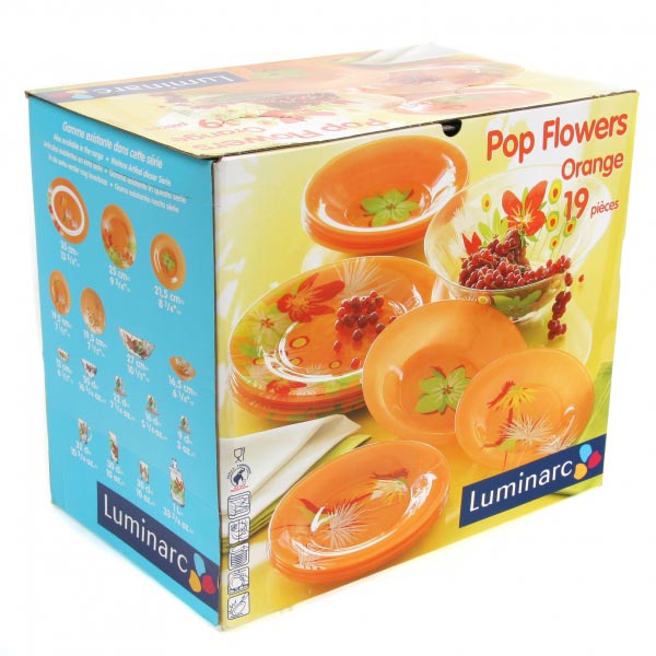 Orange 19. Столовый сервиз Luminarc Pop Flowers. Набор столовой посуды Luminarc "Pop Flowers (Luminarc)". Посуда Люминарк Фловерс оранж.