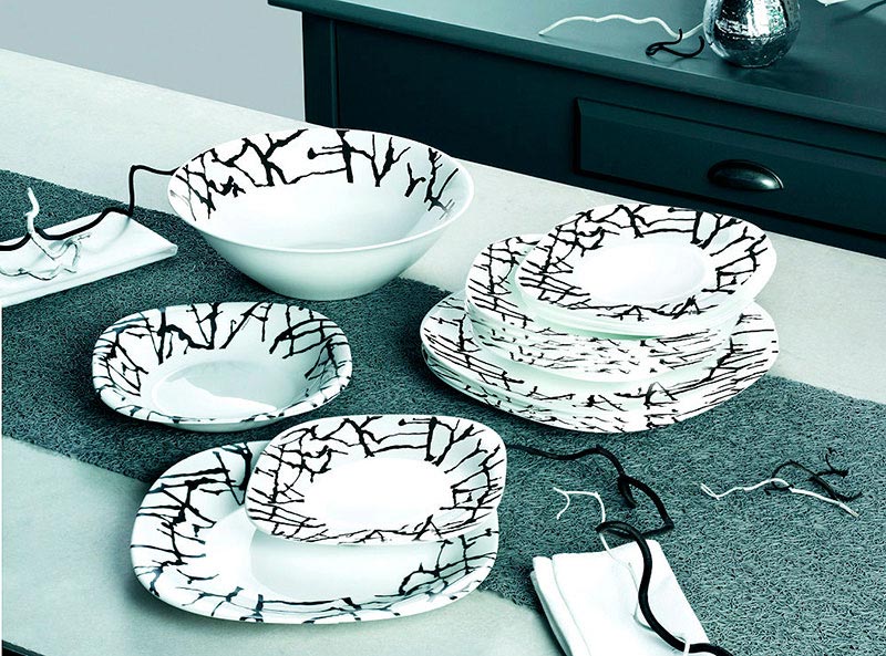 Столовый сервиз DRIPPING WHITE 19 предметов